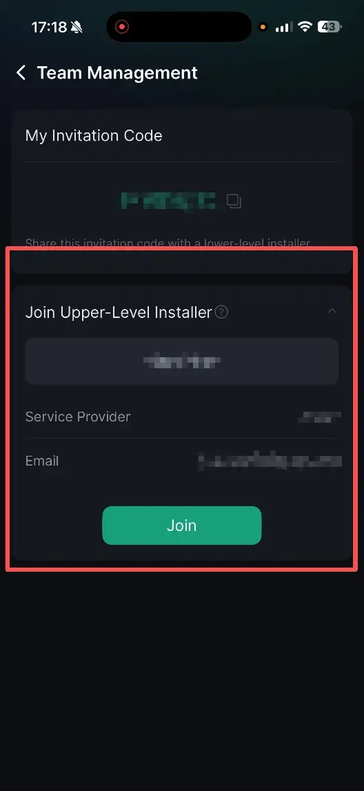 APP_team management_invitation code_join